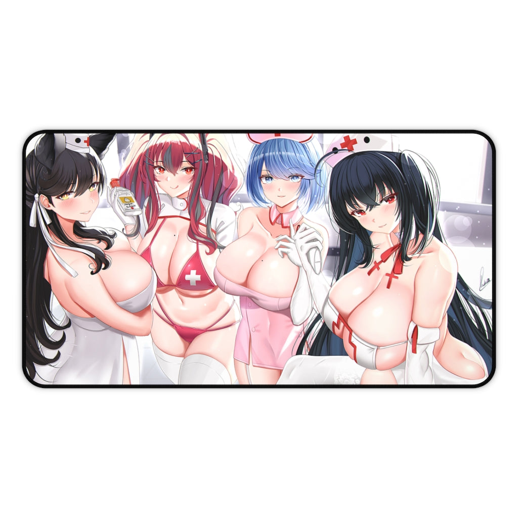 Large Anime Ecchi Desk Mat | Sexy Nurses | Big Gaming Mousepad - MTG Playmat