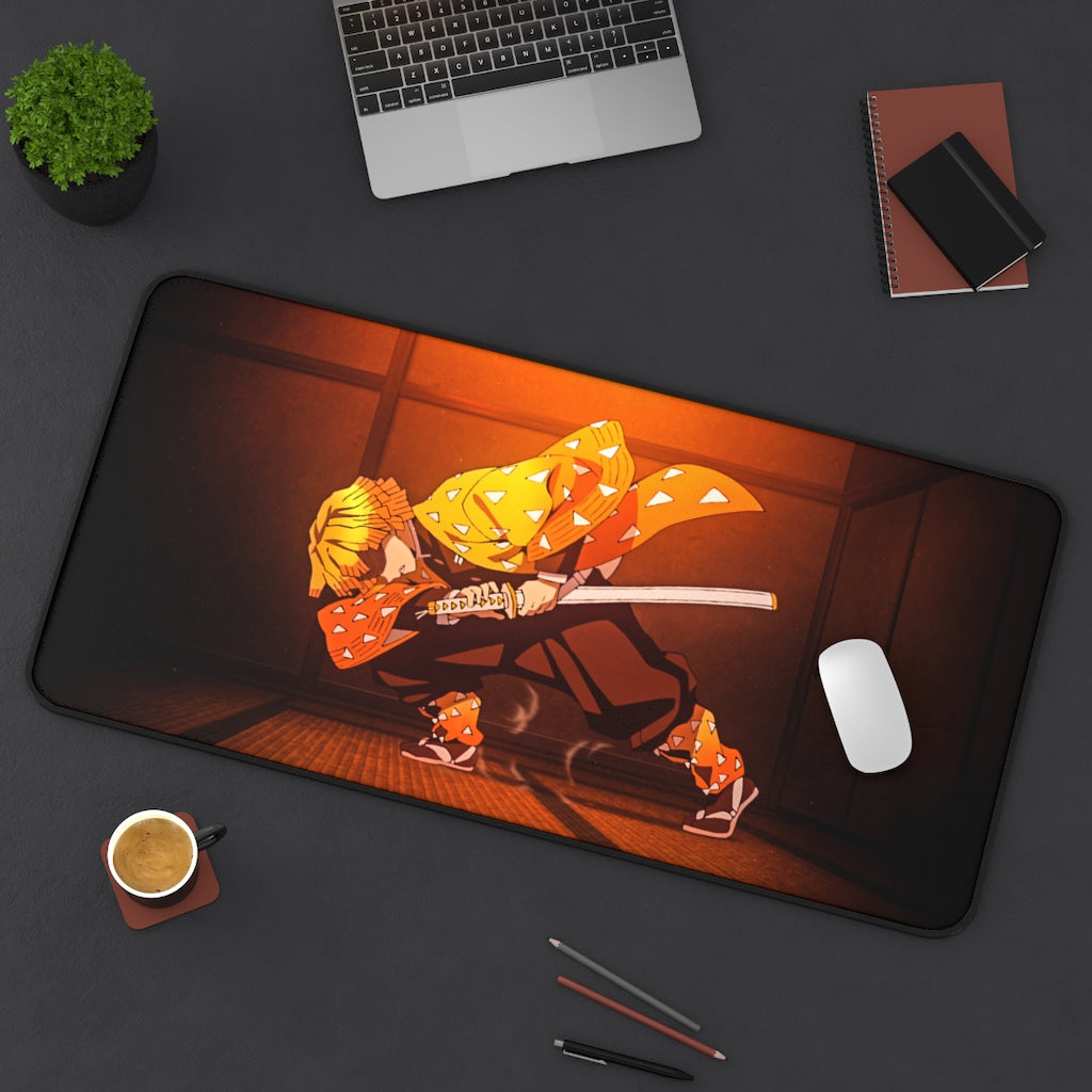 Demon Slayer Mouse pad Anime Large Desk Mat - Zenitsu Agatsuma - The Mouse Pads Ninja 31" × 15.5" Home Decor