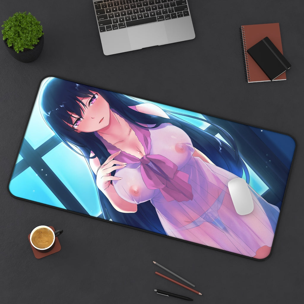 Under One Wing Sexy Mousepad - Jinno Nahoko Anime Desk Mat - Ecchi Gaming Playmat