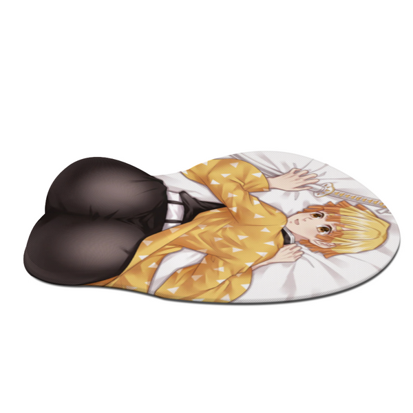 3D Butt Mousepad - Demon Slayer Zenitsu Agatsuma Thick Booty Mouse Pad Husbando