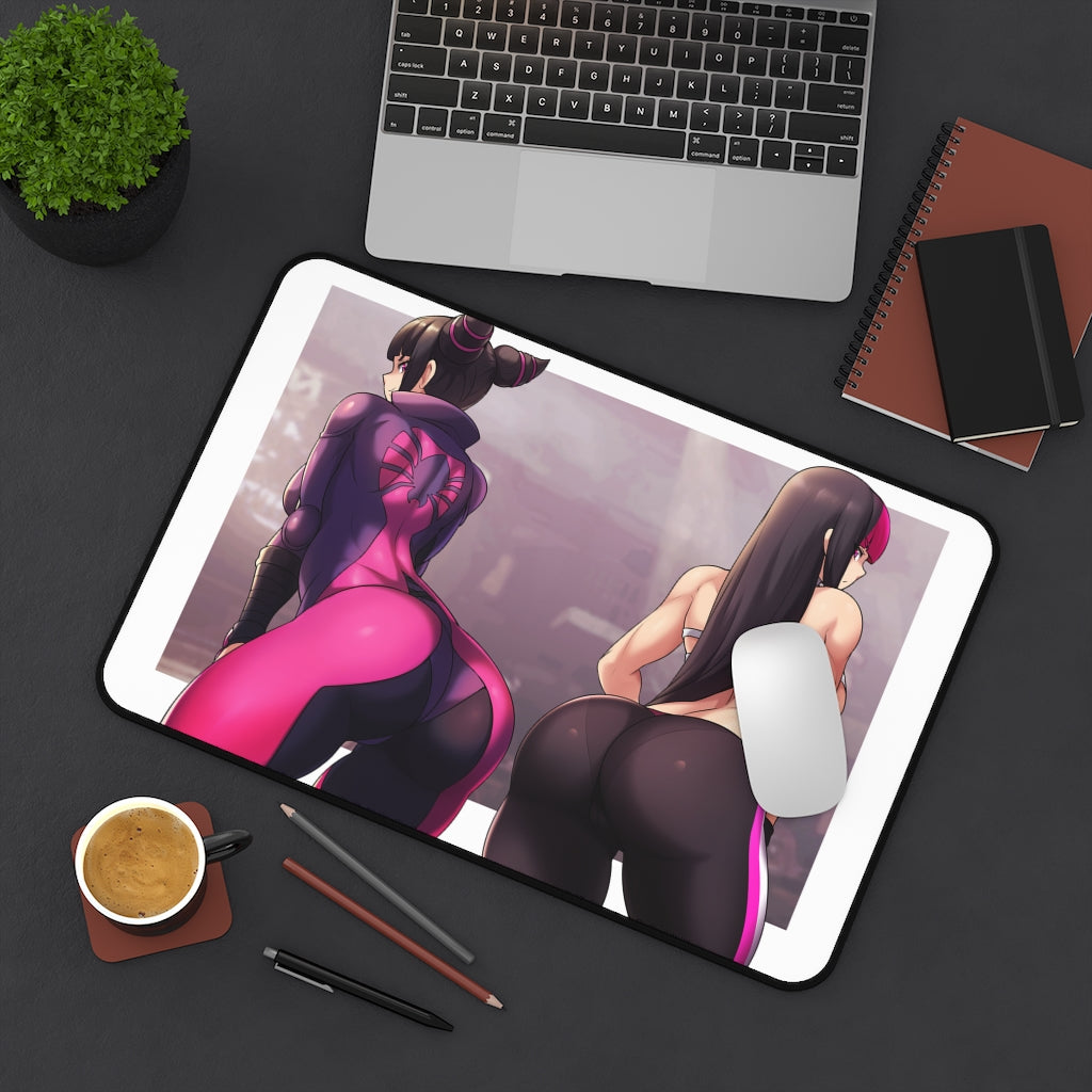 Street Fighter Sexy Mousepad - Cute Butt Juri Large Gaming Desk Mat - Ecchi Desk Pad