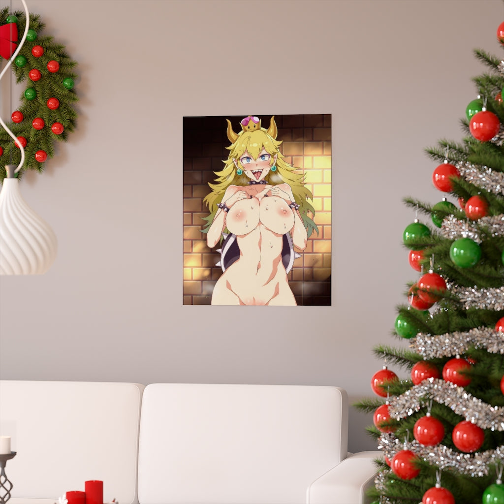 Bowsette Mario Hentai Nude Poster - Lewd Premium Matte Vertical Poster - Adult Wall Art