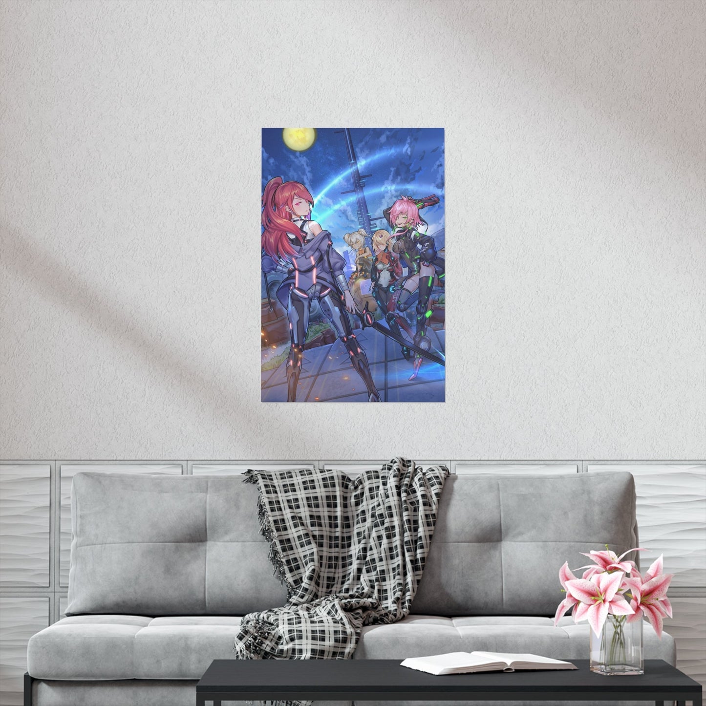 Tower Of Fantasy Neon Waifus Poster - Gaming Decor Wall Art - Premium Matte Vertical Poster