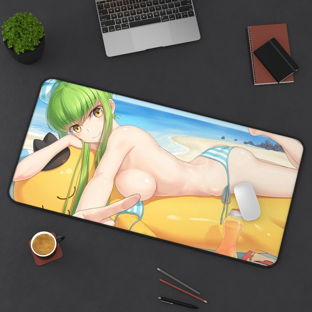 Code Geass Anime Mousepad - C.C. Pizza Hut Large Desk Mat - Ecchi Mouse Pad - MTG Playmat