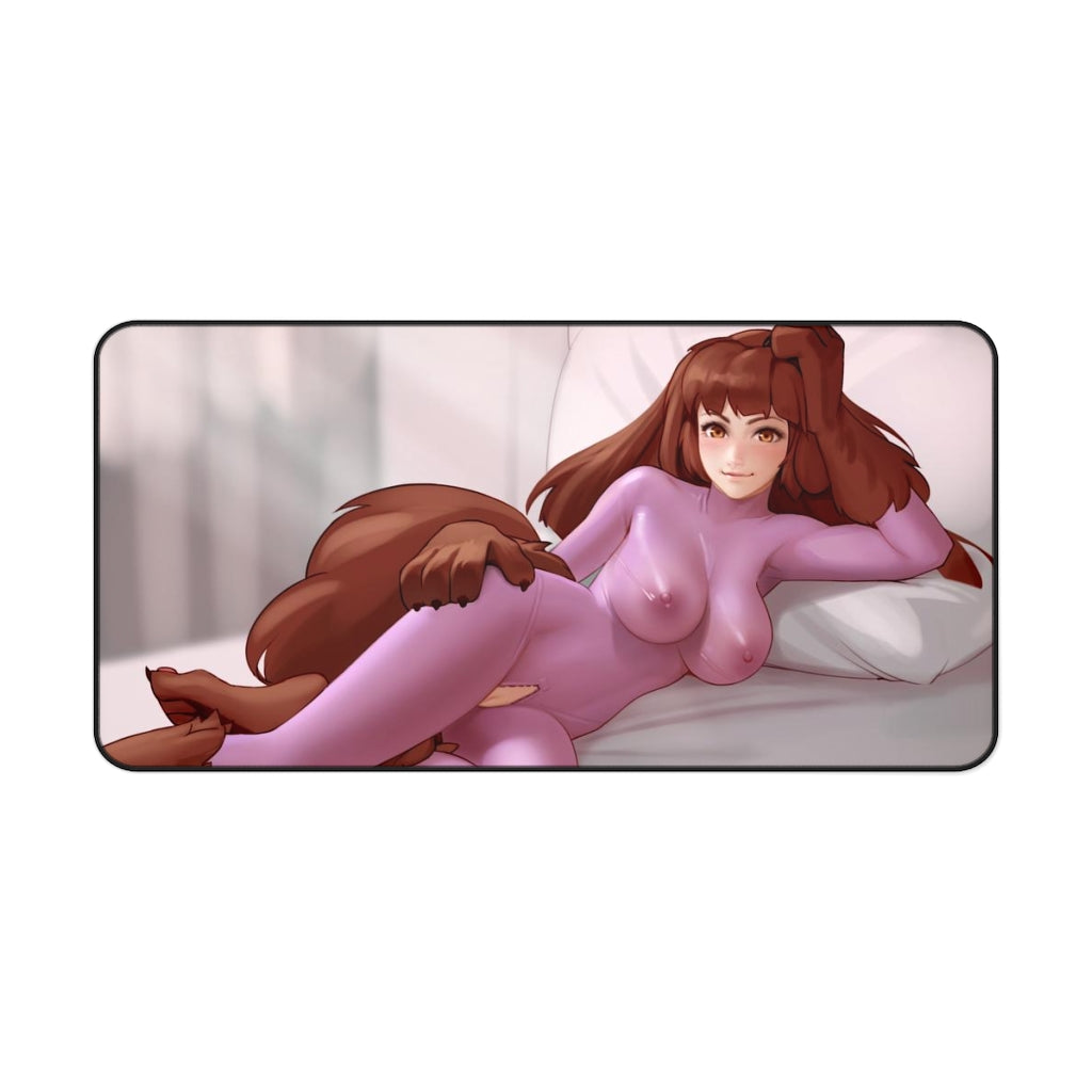 Kobold Monster Girl Encyclopedia Sexy Bodysuit Desk Mat - Non Slip Mousepad