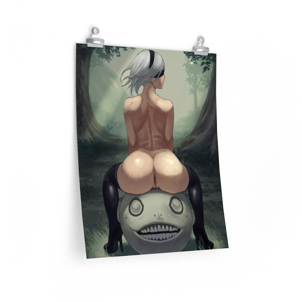 Nude 2B and Emil Nier Automata Hentai Poster - Lewd Premium Matte Vertical Poster - Adult Wall Art