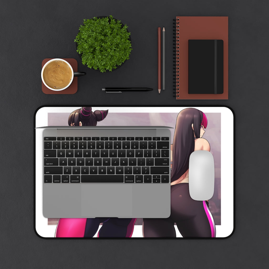 Street Fighter Sexy Mousepad - Cute Butt Juri Large Gaming Desk Mat - Ecchi Desk Pad