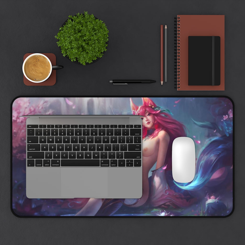 Pink Ahri Sexy Mousepad - League of Legends Ecchi Desk Mat - LoL Gaming Playmat