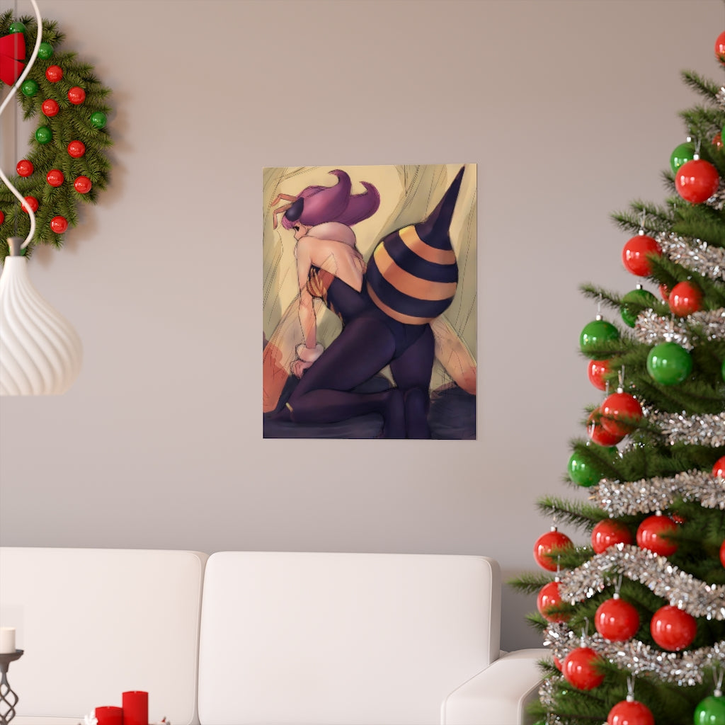 Q Bee Darkstalkers Poster - Lewd Premium Matte Vertical Poster - Adult Wall Art