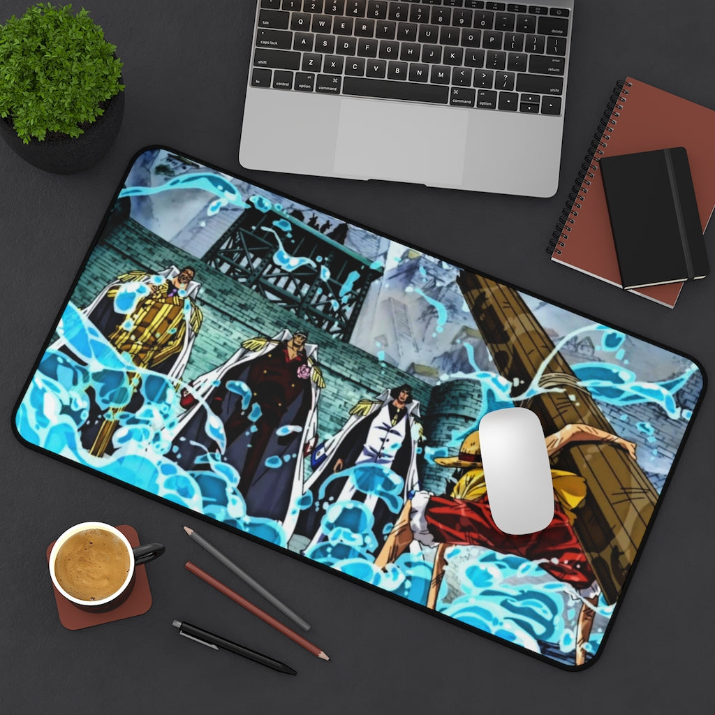 Luffy vs the Admirals - One Piece Large Mouse Pad / Desk Mat - The Mouse Pads Ninja Home Decor