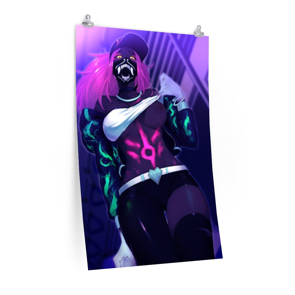 K DA Akali Rave League of Legends Poster - Lewd Premium Matte Vertical Poster - Adult Wall Art