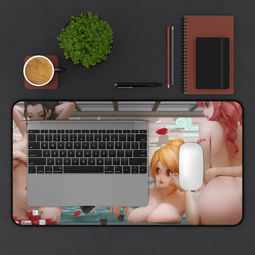 One Piece Nude Waifus Onsen Desk Mat - Lewd Mousepad - Sexy Anime Girls Playmat