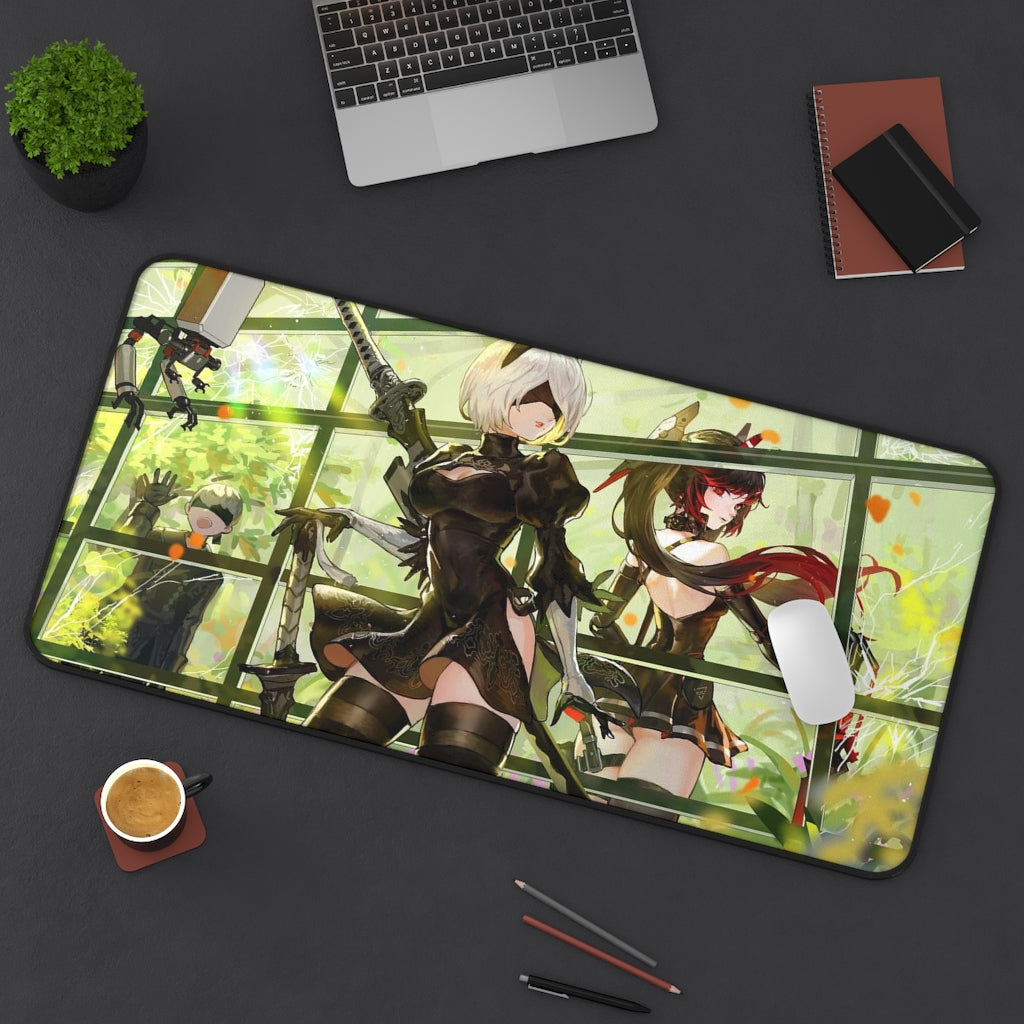 Nier Automata X Punishing Gray Raven Crossover Mousepad - Large Gaming Desk Mat - Ecchi 2b Playmat