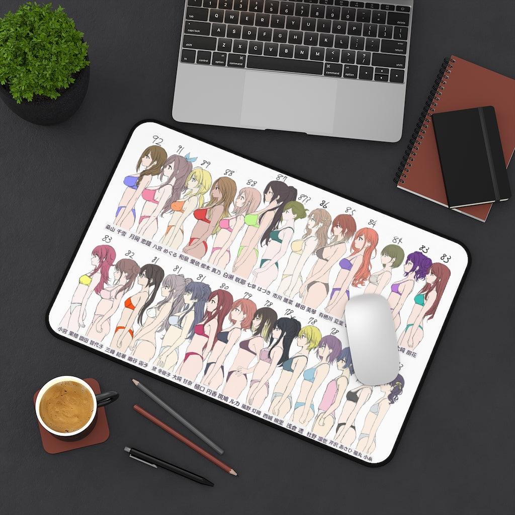 The Idolmaster Boobs Size Bust Chart Mousepad - Non Slip Desk Mat