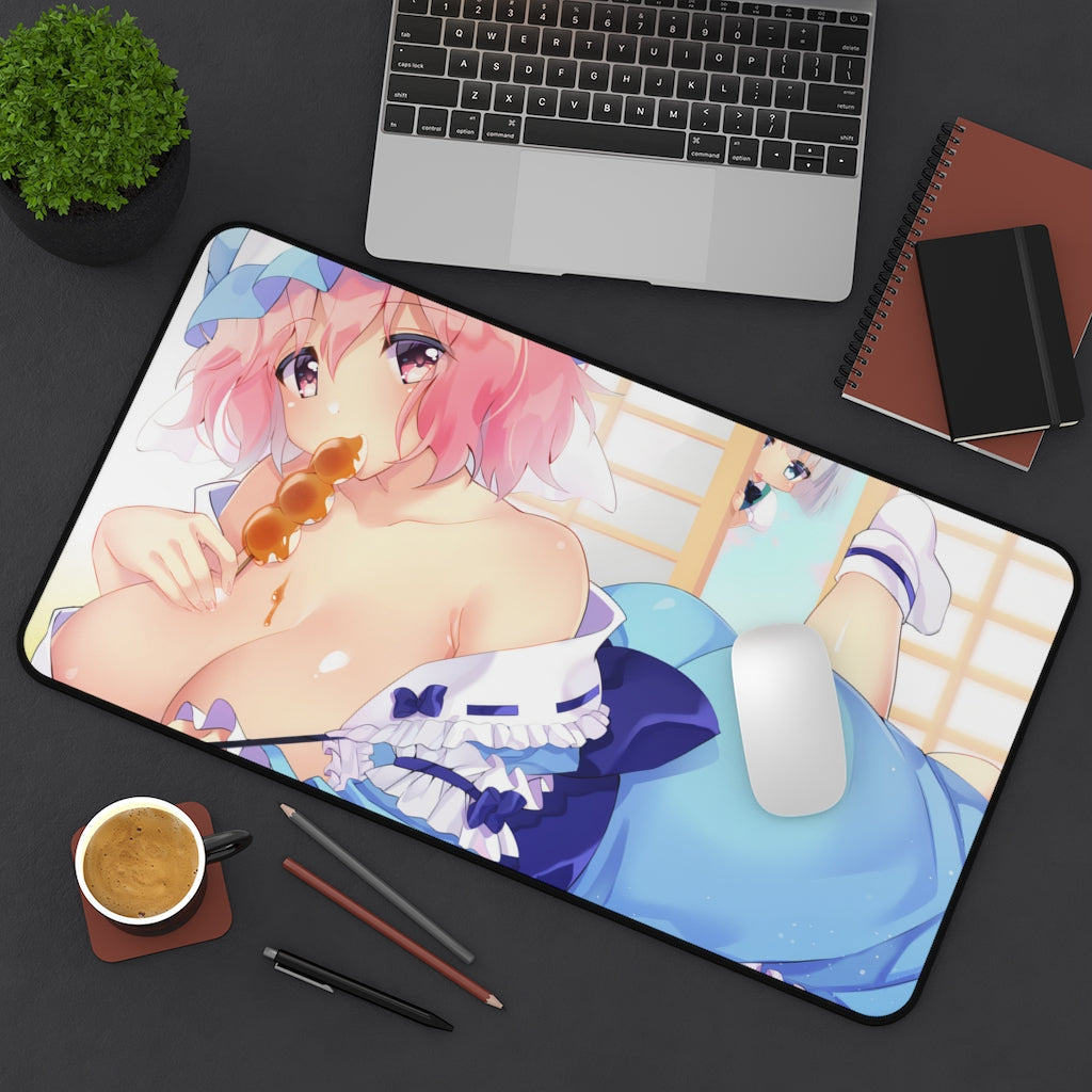 Sexy Boobs Yuyuko Saigyouji Touhou Desk Mat - Non Slip Mousepad