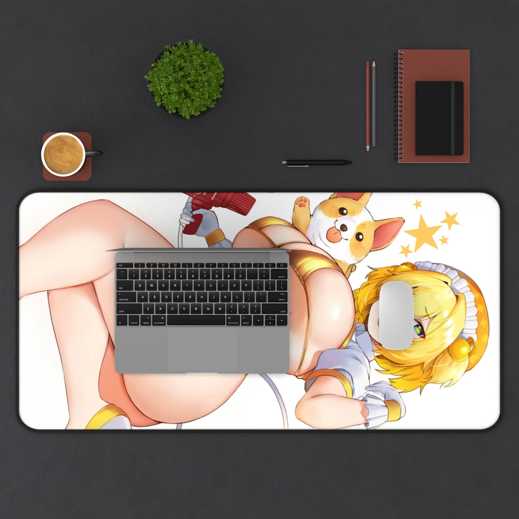 Big Boobs Pine Bomber Girl Bomberman Desk Mat - Non Slip Mousepad