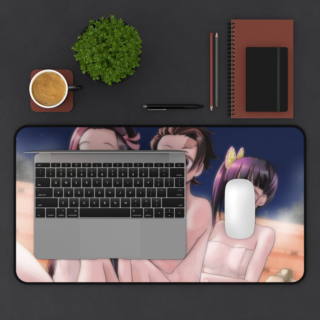 Demon Slayer Onsen Time Desk Mat - Sexy Anime Mousepad - Gaming Playmat