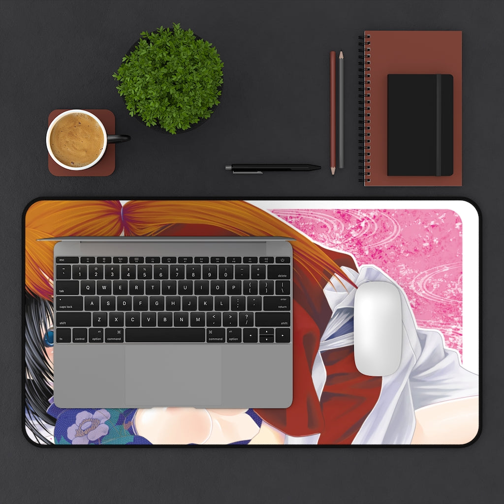 Rurouni Kenshin and Nude Tits Kaoru Desk Mat - Lewd Mousepad - Sexy Anime Girl Playmat