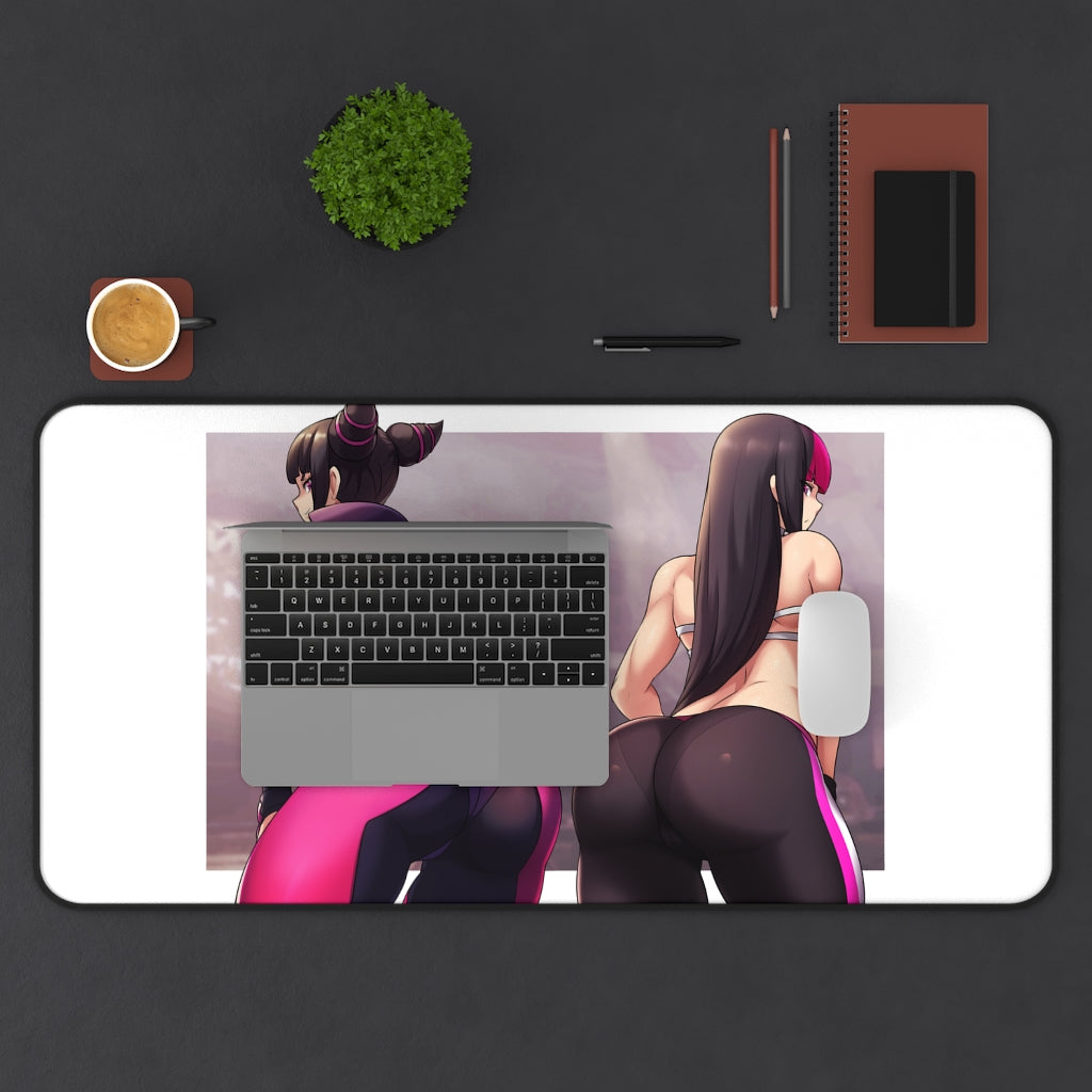 Street Fighter Sexy Mousepad - Cute Butt Juri Large Gaming Desk Mat - Ecchi Desk Pad