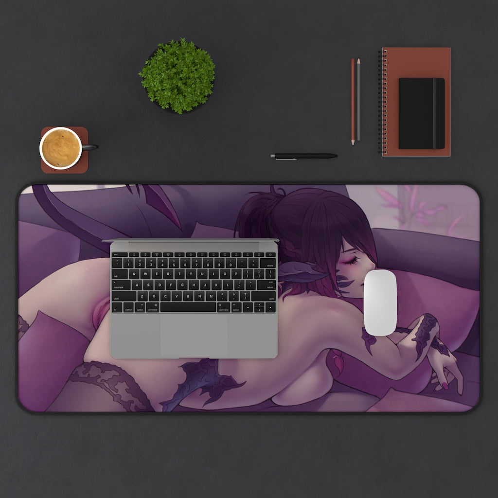 Sexy Hentai Nude Avatar Final Fantasy 14 Desk Mat - FFXIV Lewd Mousepad - Hot MMORPG Gaming Girl Playmat