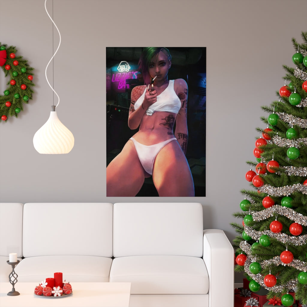 Sexy Judy Panties Cyberpunk 2077 Poster - Lewd Premium Matte Vertical Poster - Adult Wall Art