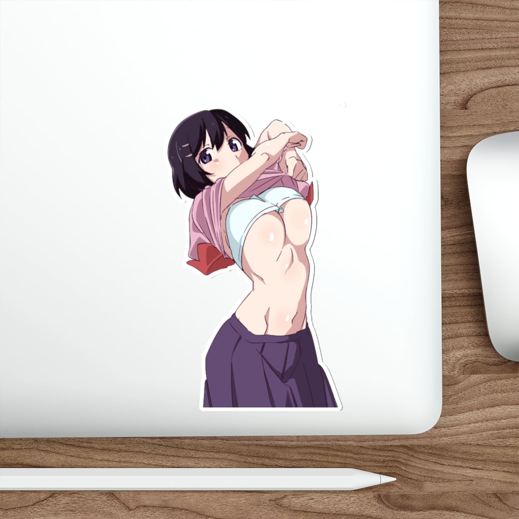 Sexy Undressing Tsubasa Hanekawa Monogatari Waterproof Sticker - Ecchi Vinyl Decal