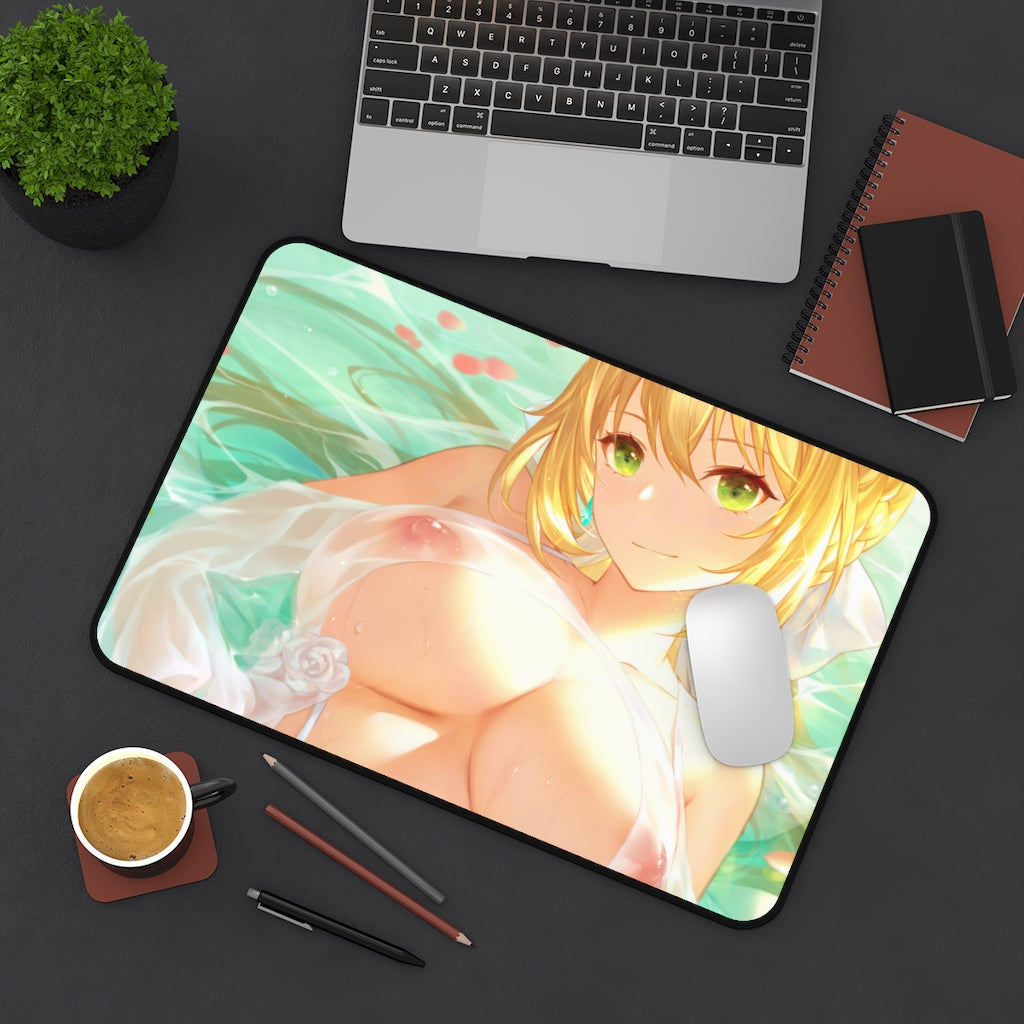 Fate Grand Order Ecchi Mousepad - Nude Tits Saber Large Desk Mat - Fate Stay Night Mouse Pad - Sexy Anime Girl Playmat