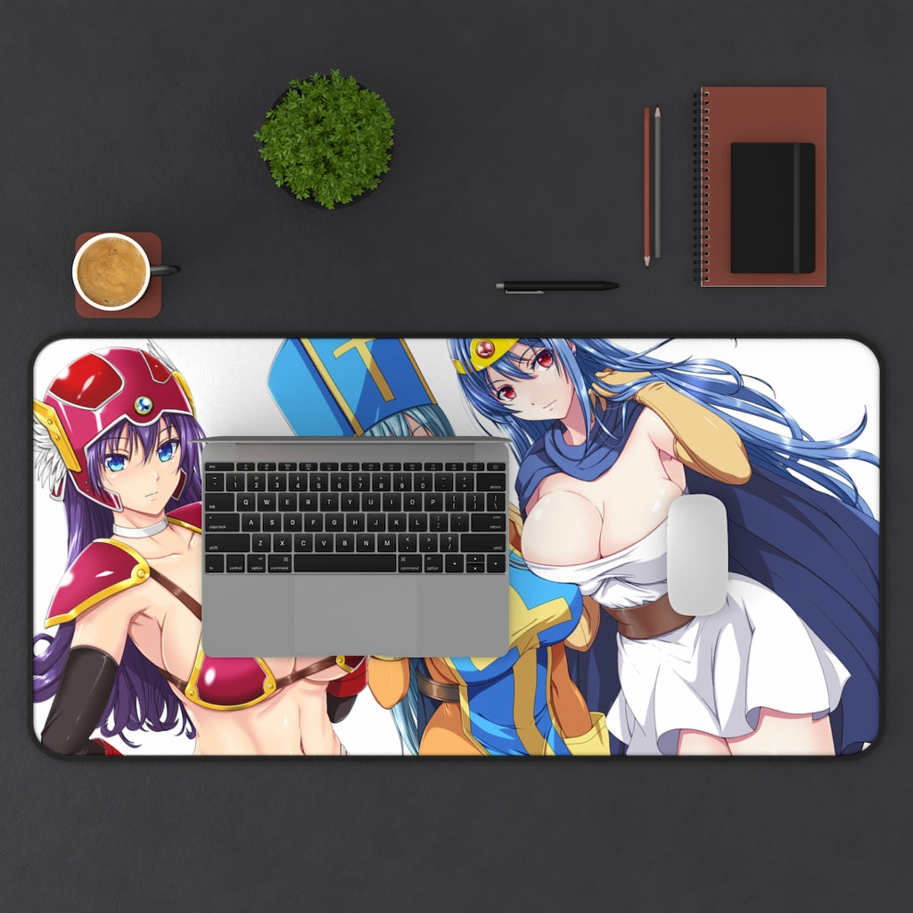 Dragon Quest Sexy Mousepad - Hot Priest, Sage And Soldier Gaming Desk Mat - Ecchi RPG Playmat