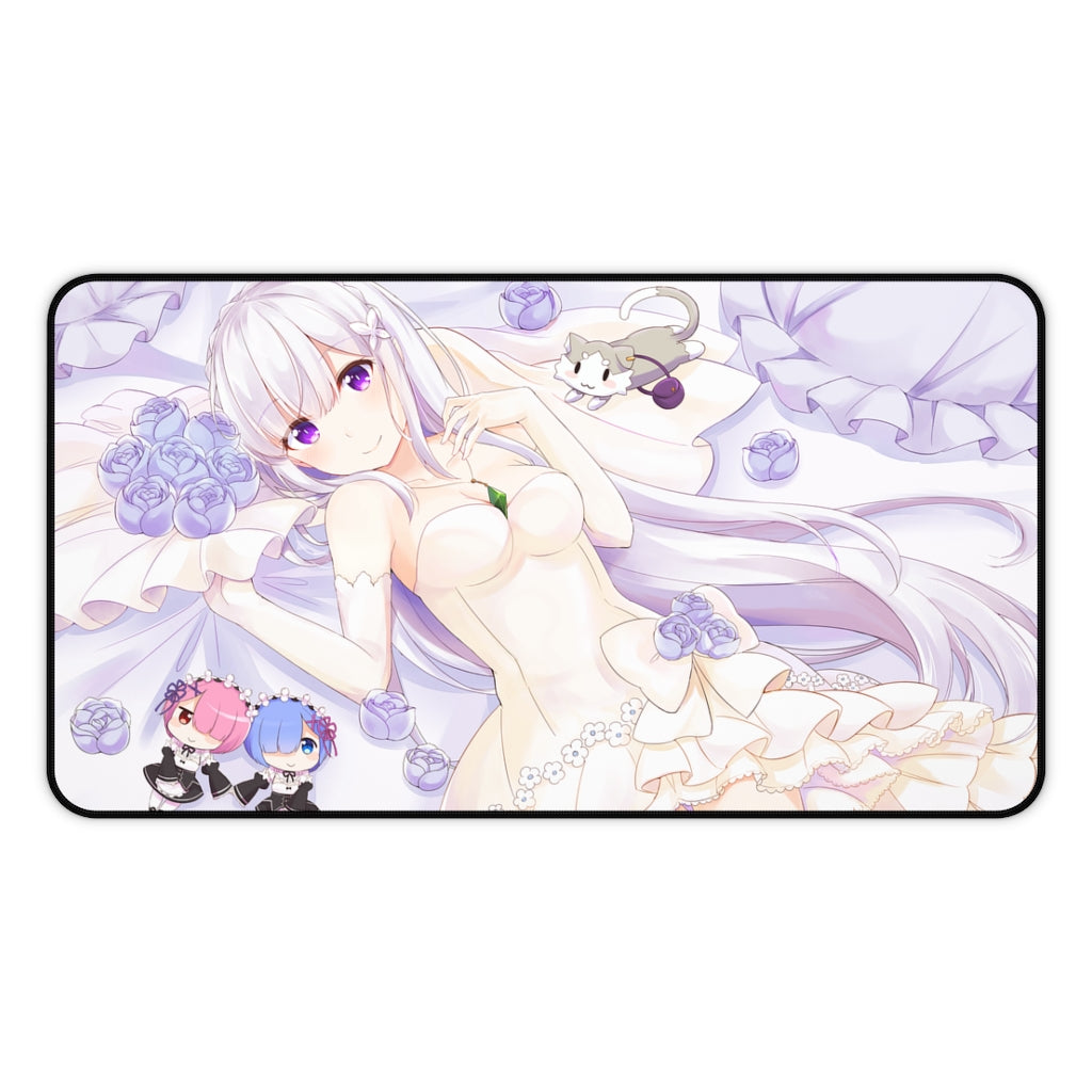 Re Zero Sexy Mousepad - Kawaii Emilia Desk Mat - Ecchi Playmat