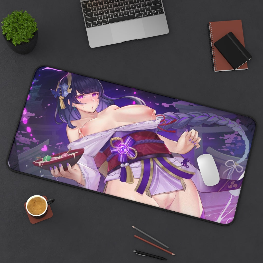 Hentai Raiden Shogun Genshin Impact Desk Mat - Lewd Mousepad - Gaming Girl Playmat