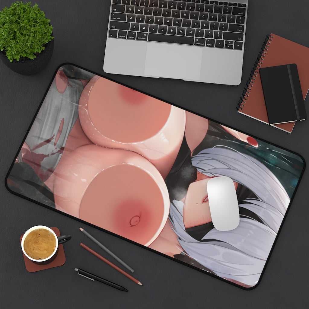 Nier Automata Hentai Nude Tits 2B Desk Mat - Non Slip Mousepad