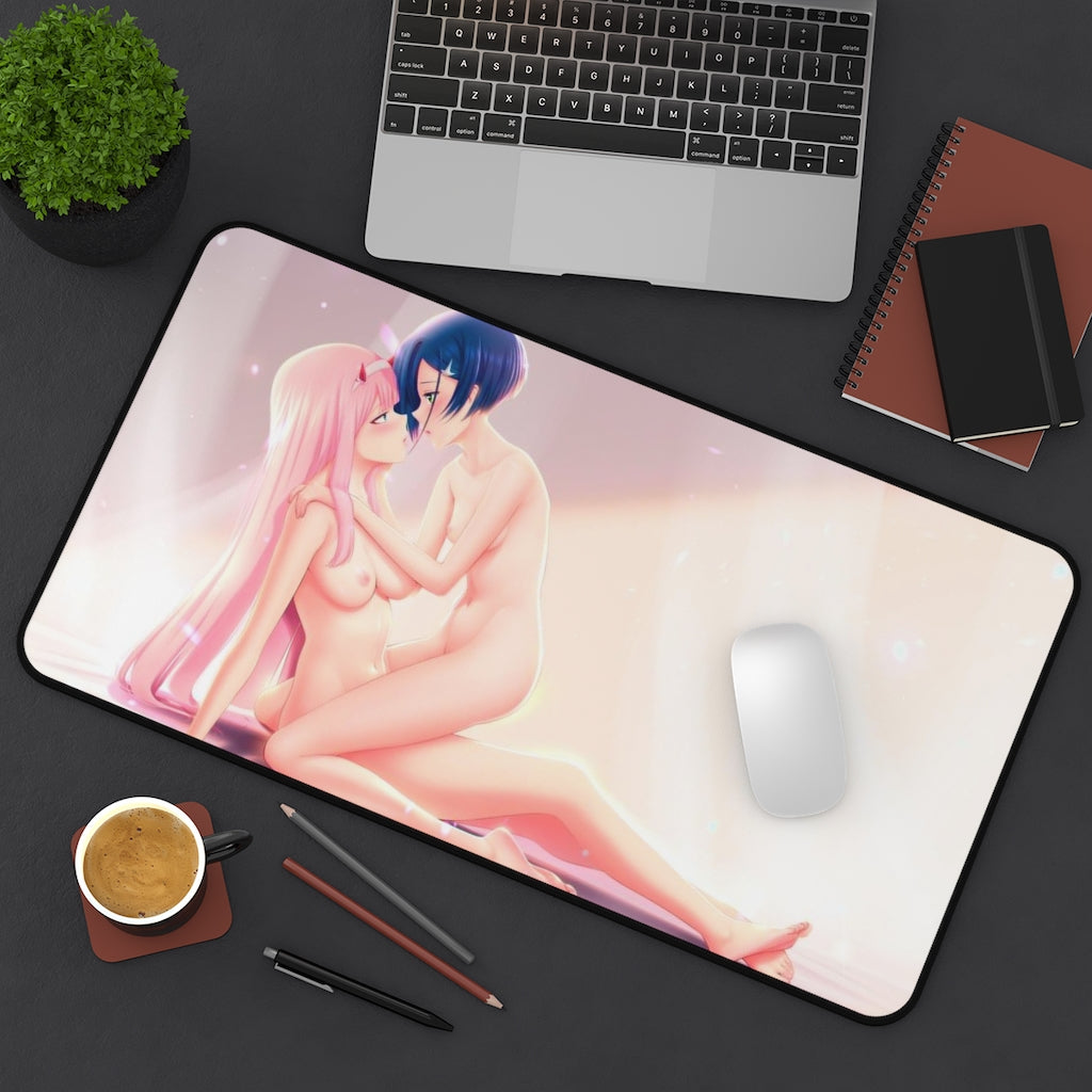 Nude Zero Two and Ichigo Darling In The Franxx Desk Mat - Non Slip Mousepad