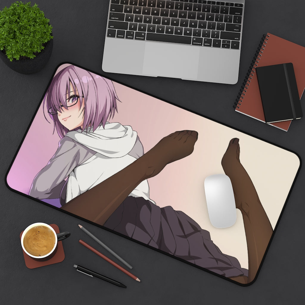 Fate Grand Order Mash Kyrielight Sexy School Girl Uniform Desk Mat - Non Slip Mousepad