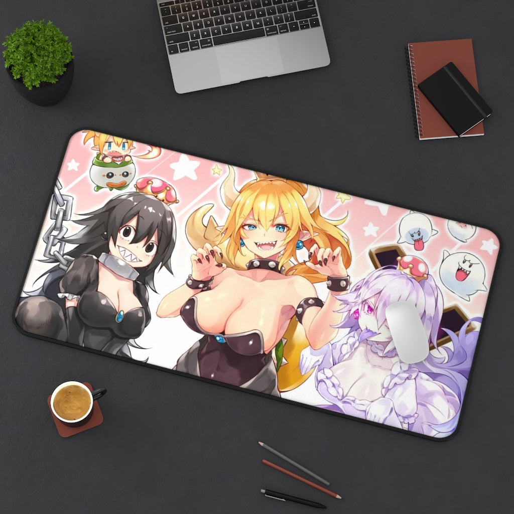 Sexy Bowsette and Booette Anime Mousepad Doujin - Desk Mat - Big Gaming Mouse Pad - MTG Playmat