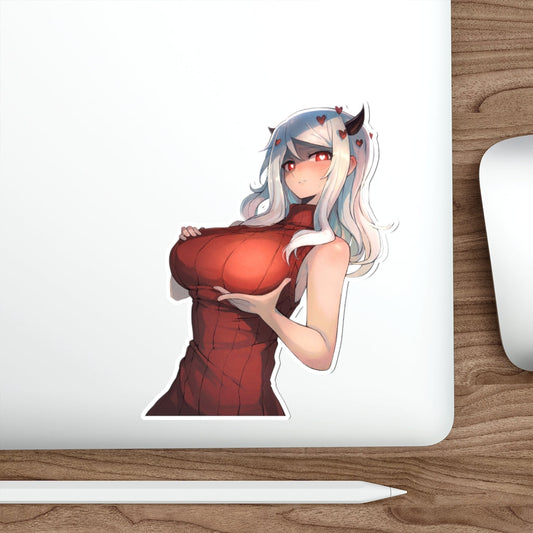 Big Boobs Modeus Helltaker Waterproof Sticker - Ecchi Vinyl Decal