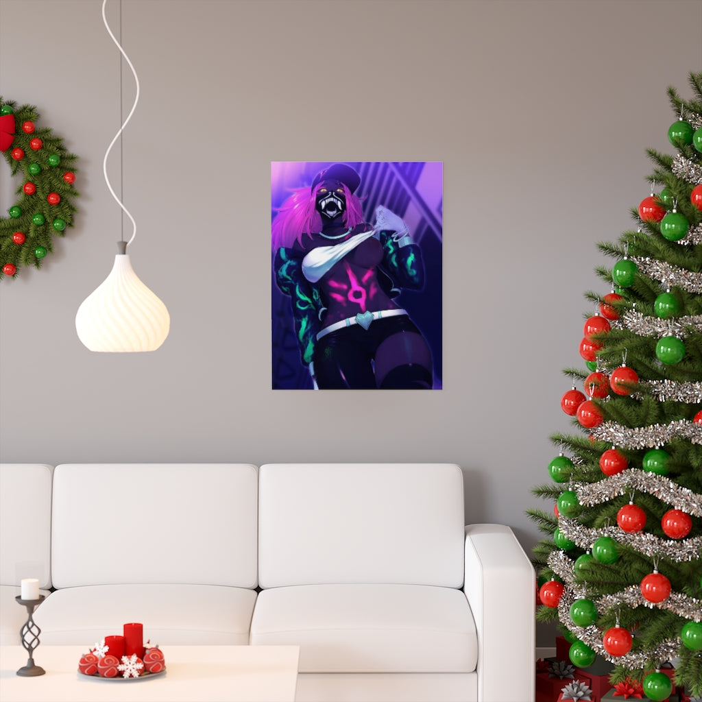 K DA Akali Rave League of Legends Poster - Lewd Premium Matte Vertical Poster - Adult Wall Art