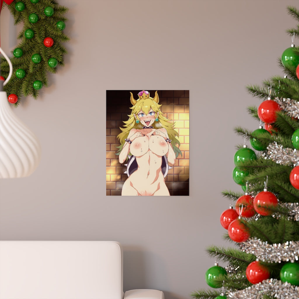 Bowsette Mario Hentai Nude Poster - Lewd Premium Matte Vertical Poster - Adult Wall Art