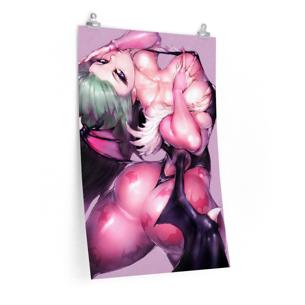 Darstalkers Morrigan Aensland Succubus Poster - Lewd Premium Matte Vertical Poster - Adult Wall Art