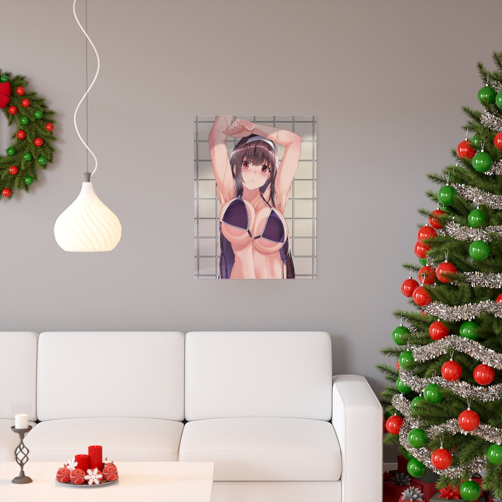 Utaha Kasumigaoka Saekano How to Raise a Boring Girlfriend Big Boobs Bikini Poster - Lewd Premium Matte Vertical Poster - Adult Wall Art