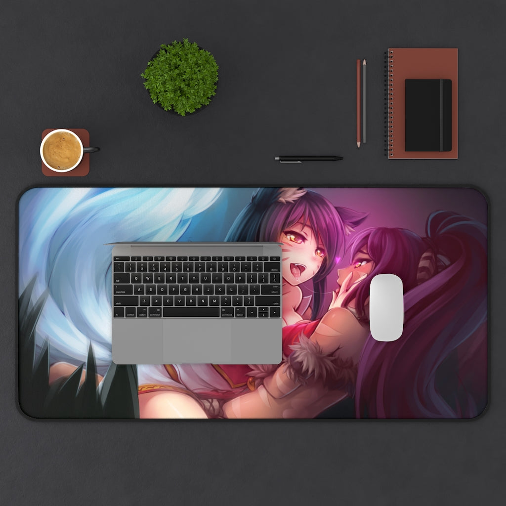 League of Legends Ahri and Nidalee Yuri Desk Mat - Non Slip Mousepad