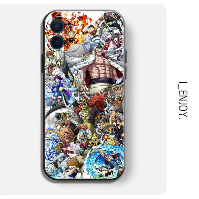 One Piece Anime Phone case | Anime case for iPhone 7/8/X/11/12/13  | TPU Black phone case