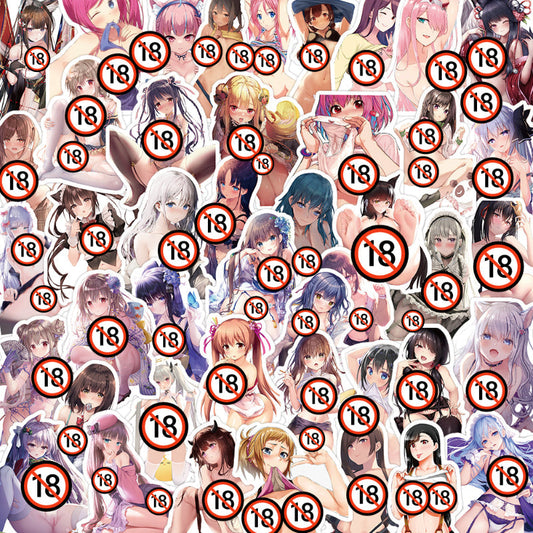 50pcs Hot anime Decal Stickers | beauty girl Waifu stickers Decal Stickers | For  suitcase laptop Car Truck Waterproof Car stickers