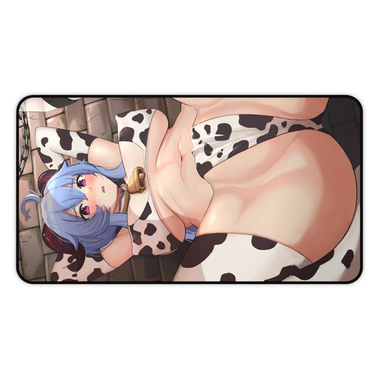 Sexy Cow Girl Bikini Ganyu Genshin Impact Desk Mat - Non Slip Mousepad