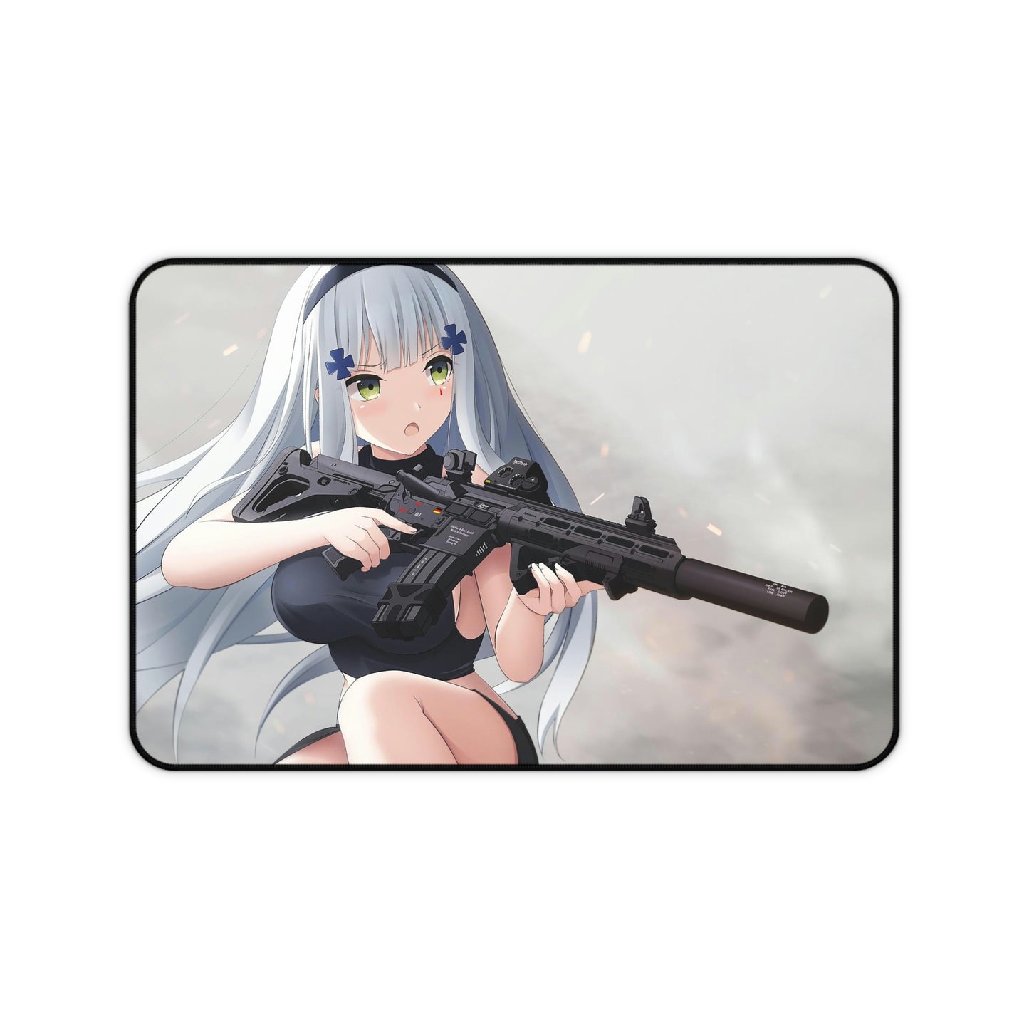 Girls Frontline Gaming Mousepad - Waifu Character Hk416 Gun Large Desk Mat