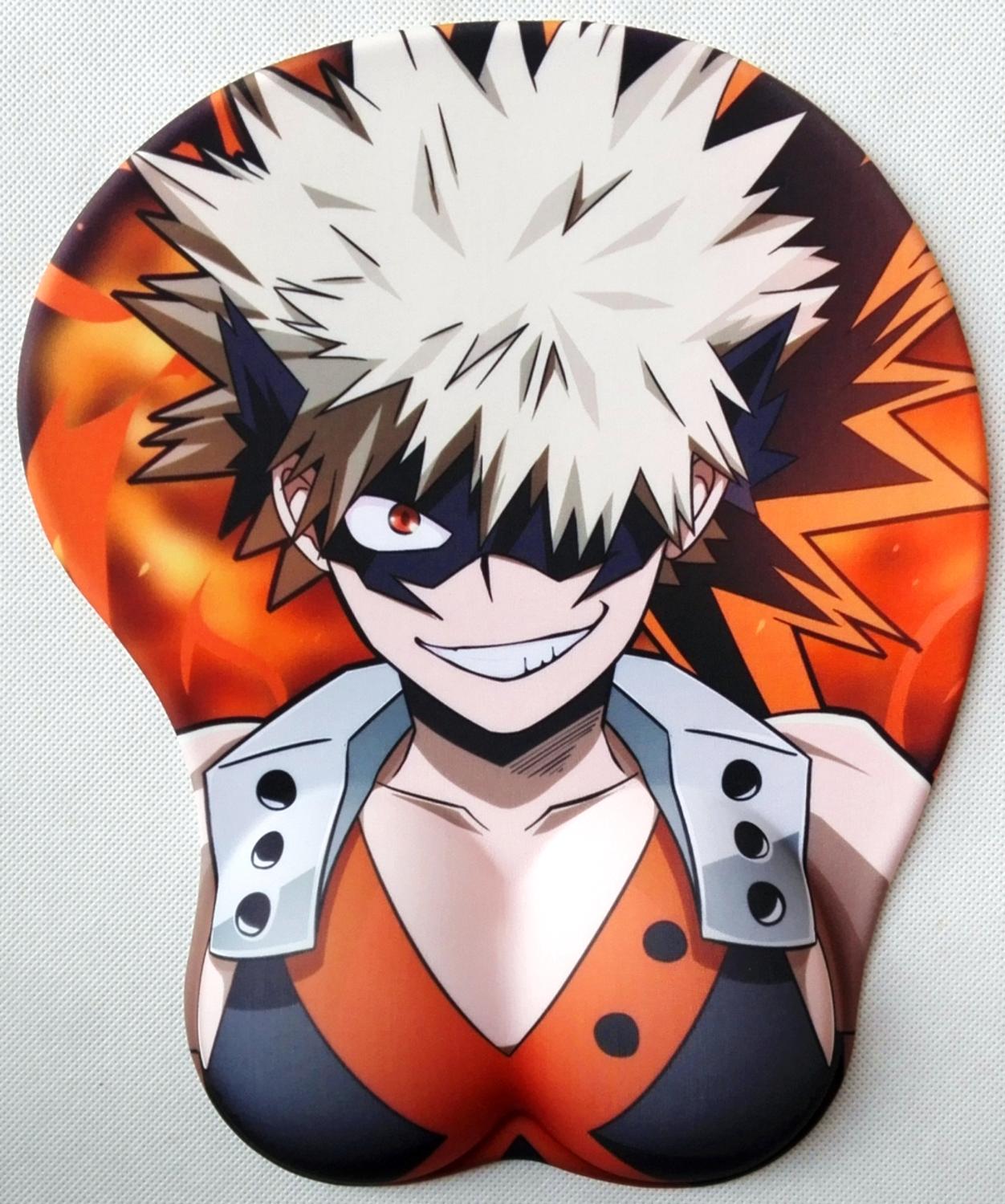 Boku no Hero Anime silicone 3D Mouse Pad fabric wristbands sexy Chest mouse pad - Bakugo - The Mouse Pads Ninja Bakugo Boobs Mouse Pad