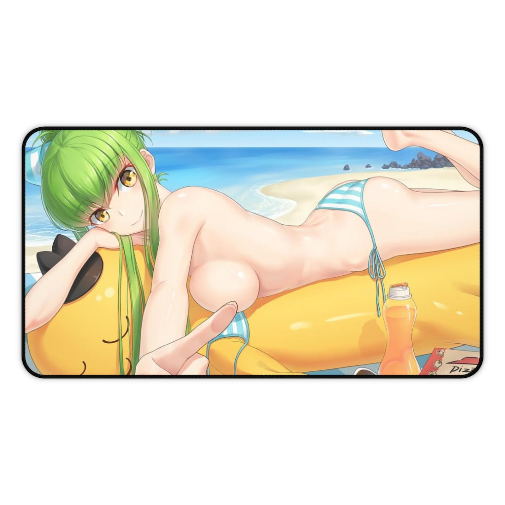 Code Geass Anime Mousepad - C.C. Pizza Hut Large Desk Mat - Ecchi Mouse Pad - MTG Playmat