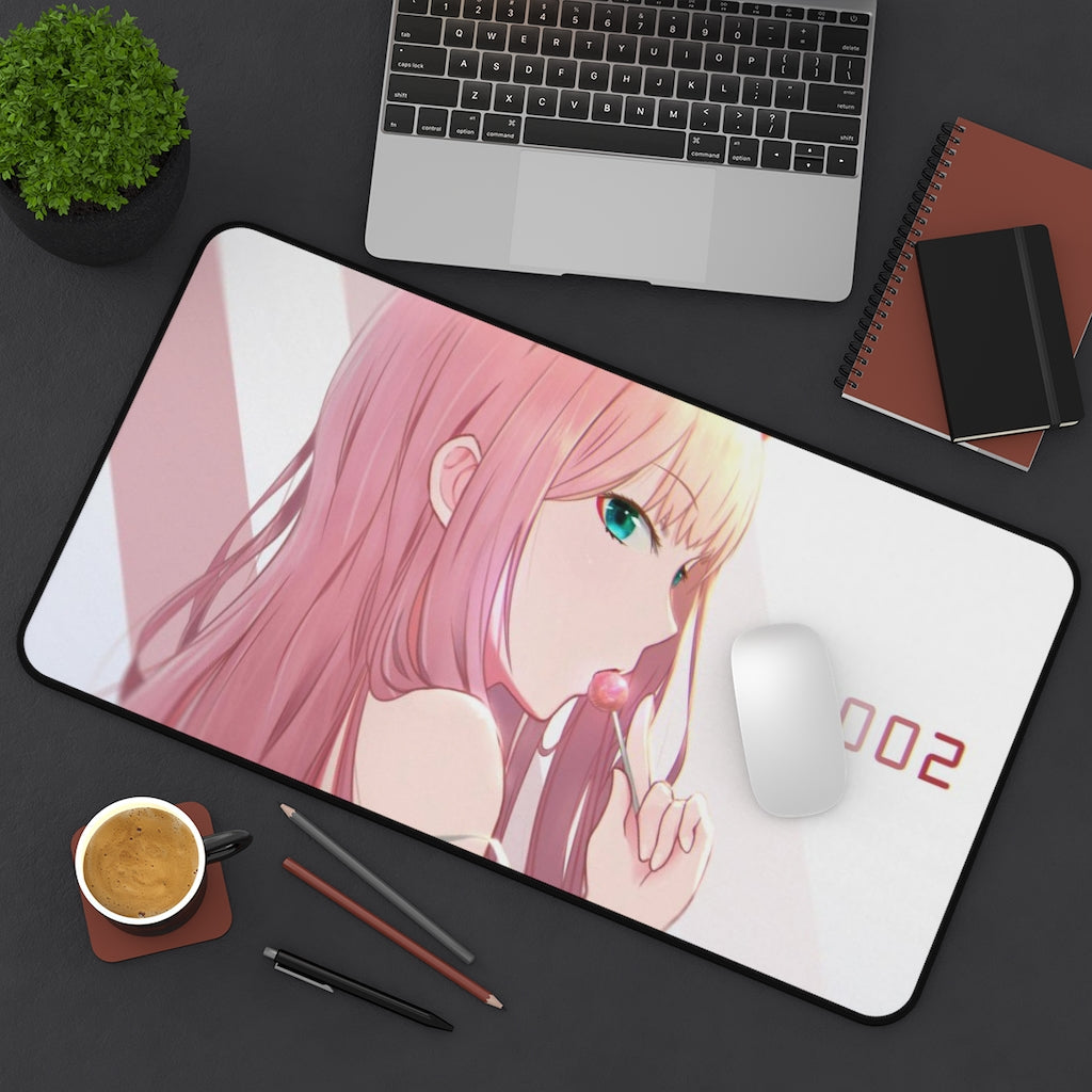 Zero Two Lollipop Darling In The Franxx Desk Mat - Non Slip Mousepad