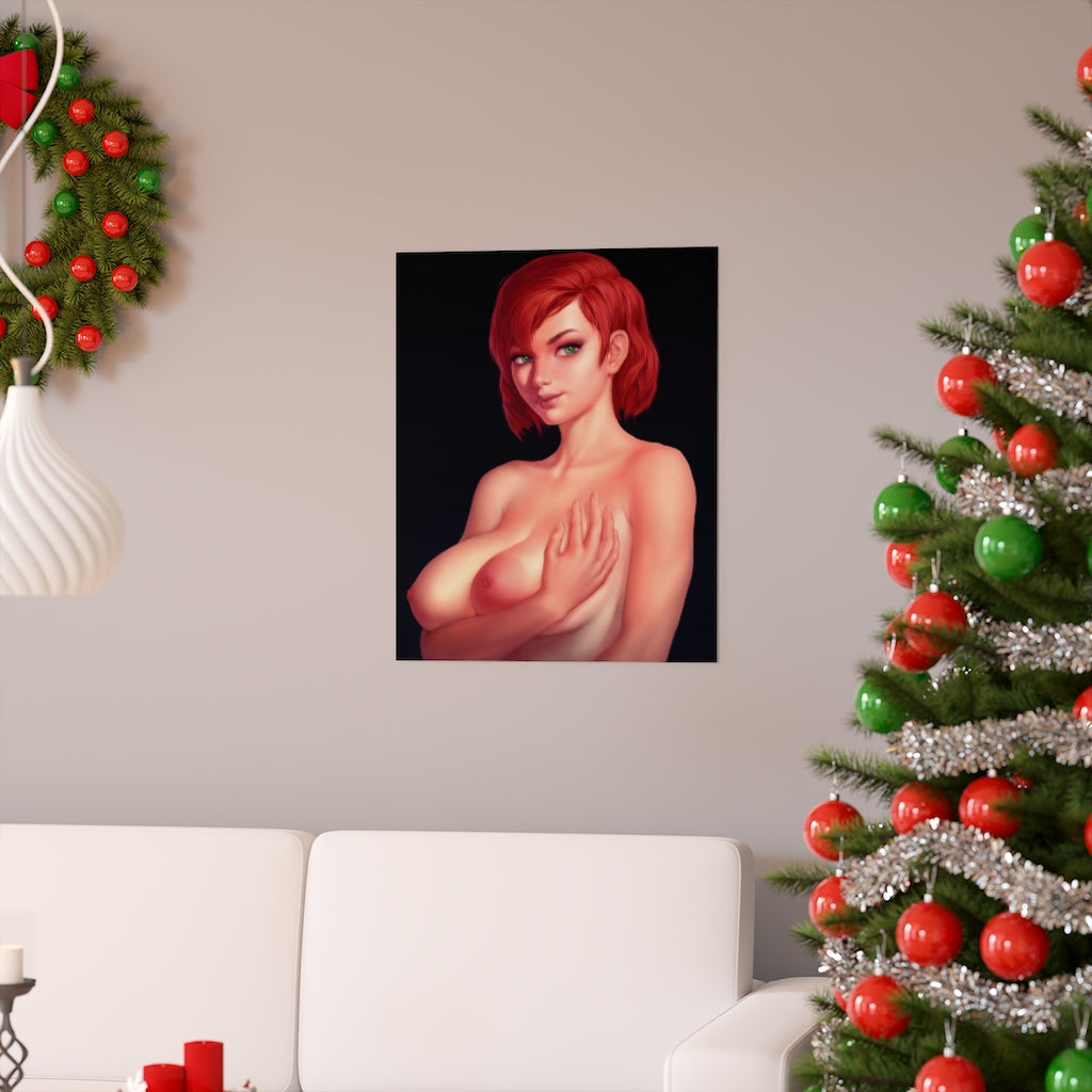 Commander Shepard Nude Tits FemShep Mass Effect Poster - Lewd Premium Matte Vertical Poster - Adult Wall Art