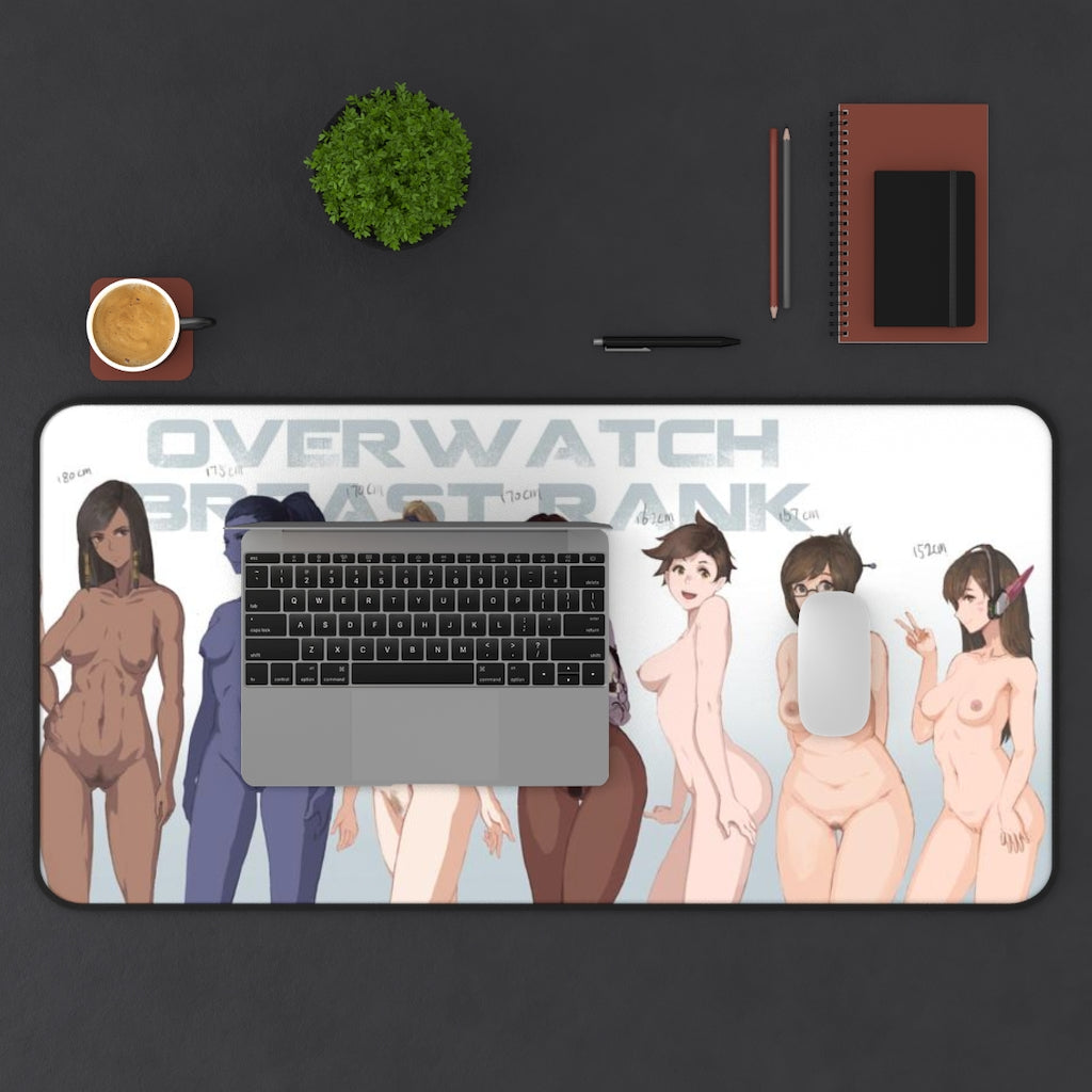 Overwatch Nude Waifus Desk Mat - Breast Rank Lewd Mousepad - Gaming Girls Playmat