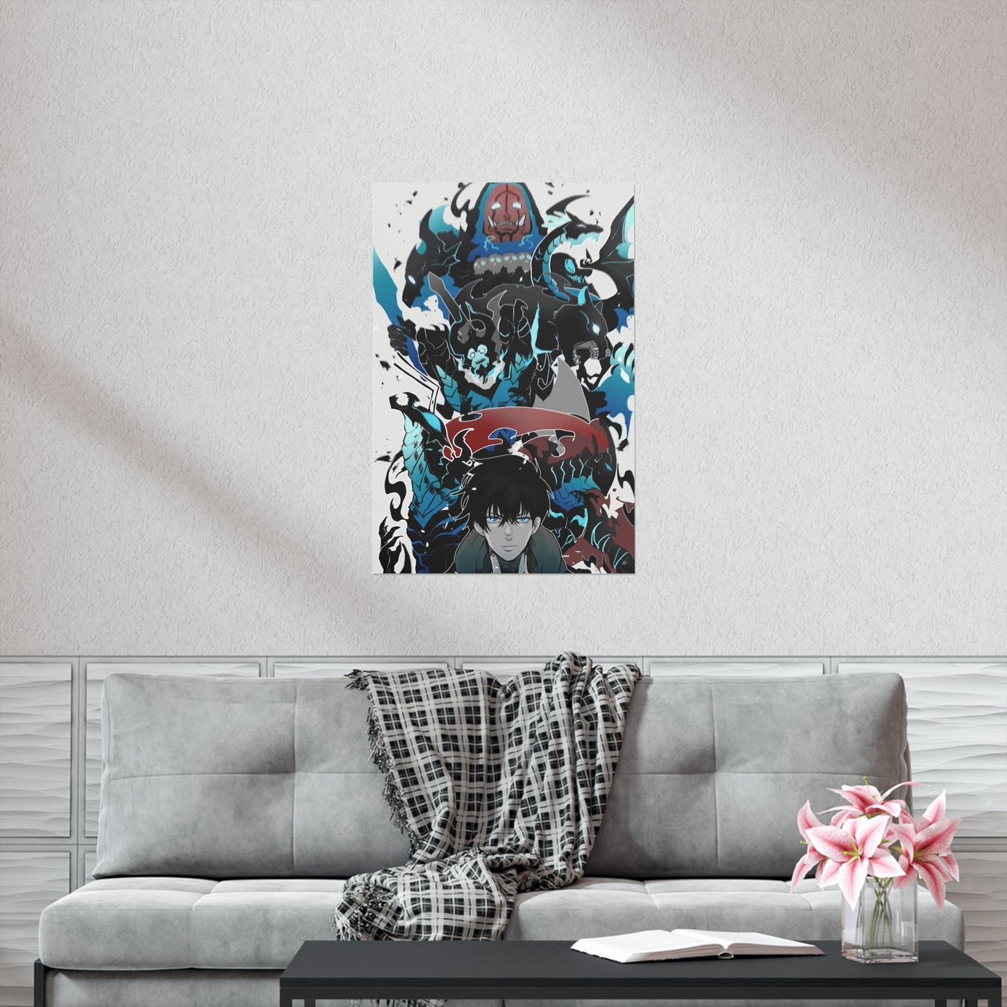 Solo Leveling Poster - Premium Matte Vertical Poster - Sung Jin Woo Igris Tank Beru Kaisel Solo Leveling Manhwa Anime Wall Art Decor